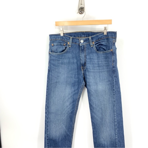 Levis Men Size 34 x 30 Jeans 505 Regular Fit Straight Dark Wash Pants Stretch‎ - Picture 2 of 8